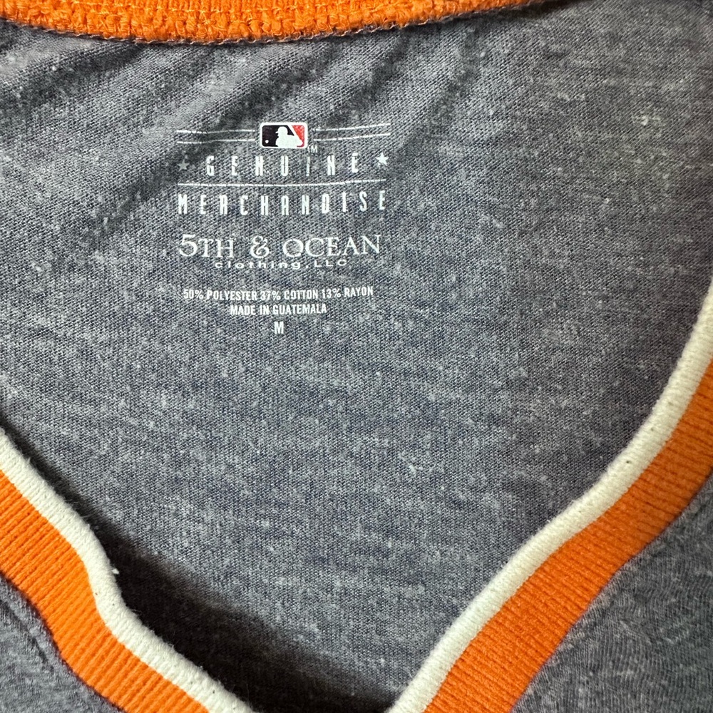 MLB Houston Astros T-shirt Heather Blue V Neck fitted size medium - Picture 9 of 10